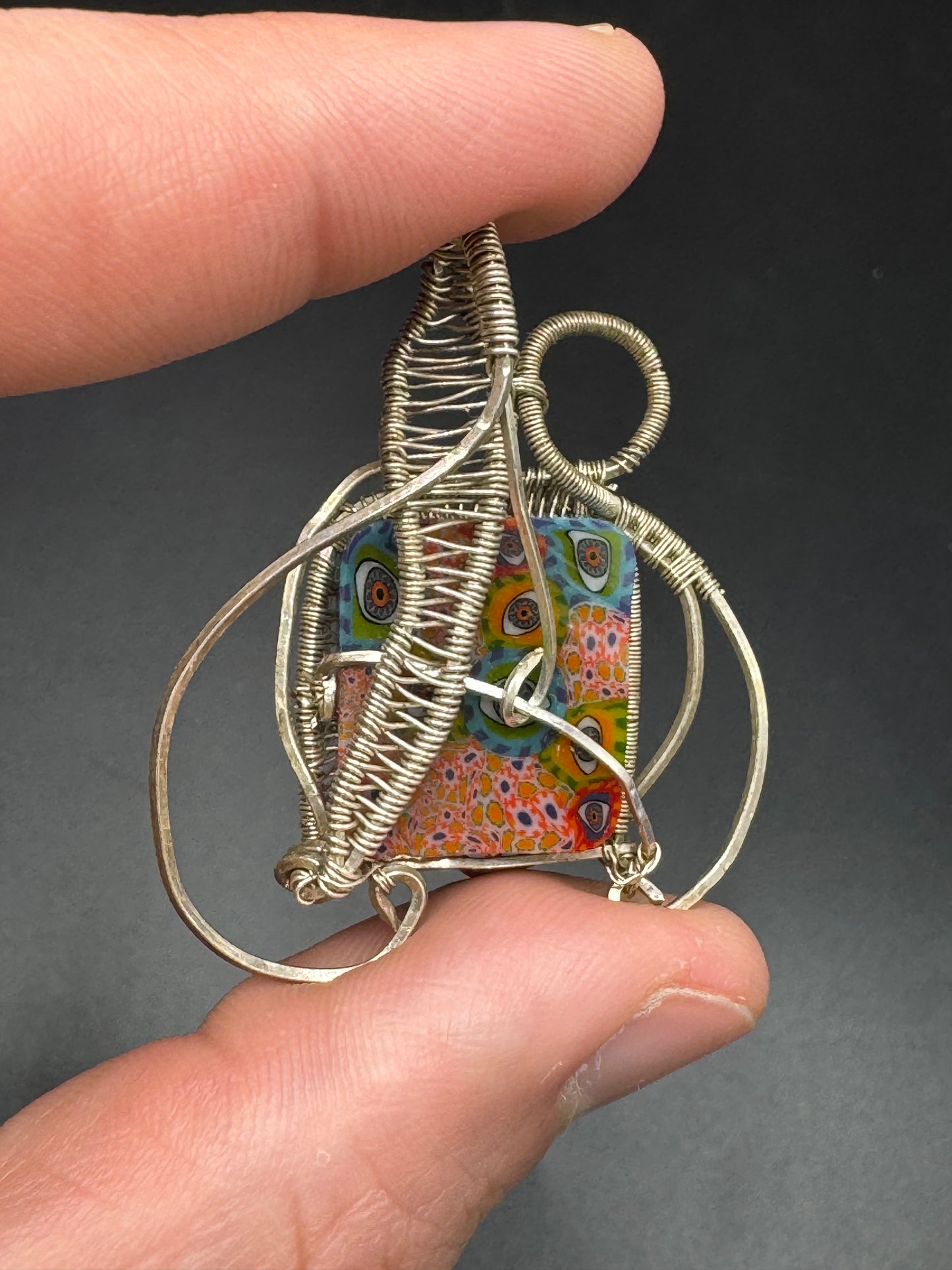 Banjo Glass Millie Wire Wrapped Pendant