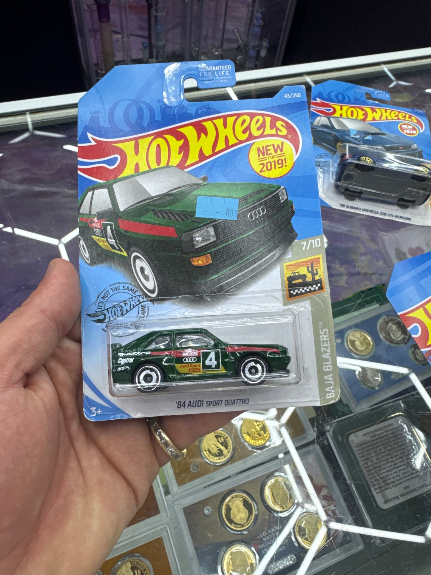 2019 Hot Wheels Toy Car -43/250- ‘84 Audi Sport Quattro Baja Blazers 7/10 Green