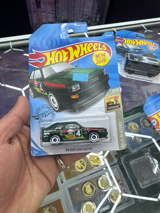 2019 Hot Wheels Toy Car -43/250- ‘84 Audi Sport Quattro Baja Blazers 7/10 Green
